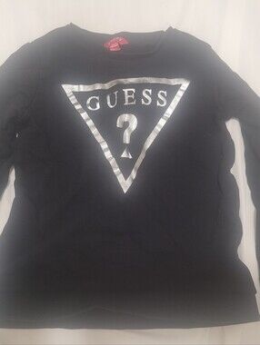 Guess Black Top with Red Logo Tag